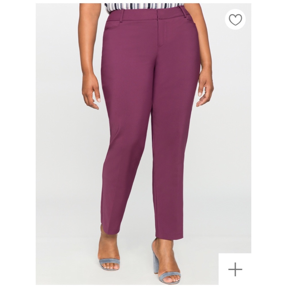 Eloquii Kady Fit Ankle Pant - Deep Red Color